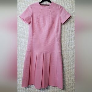 Vintage 60s pink barbie pleated drop waist dress size small/medium